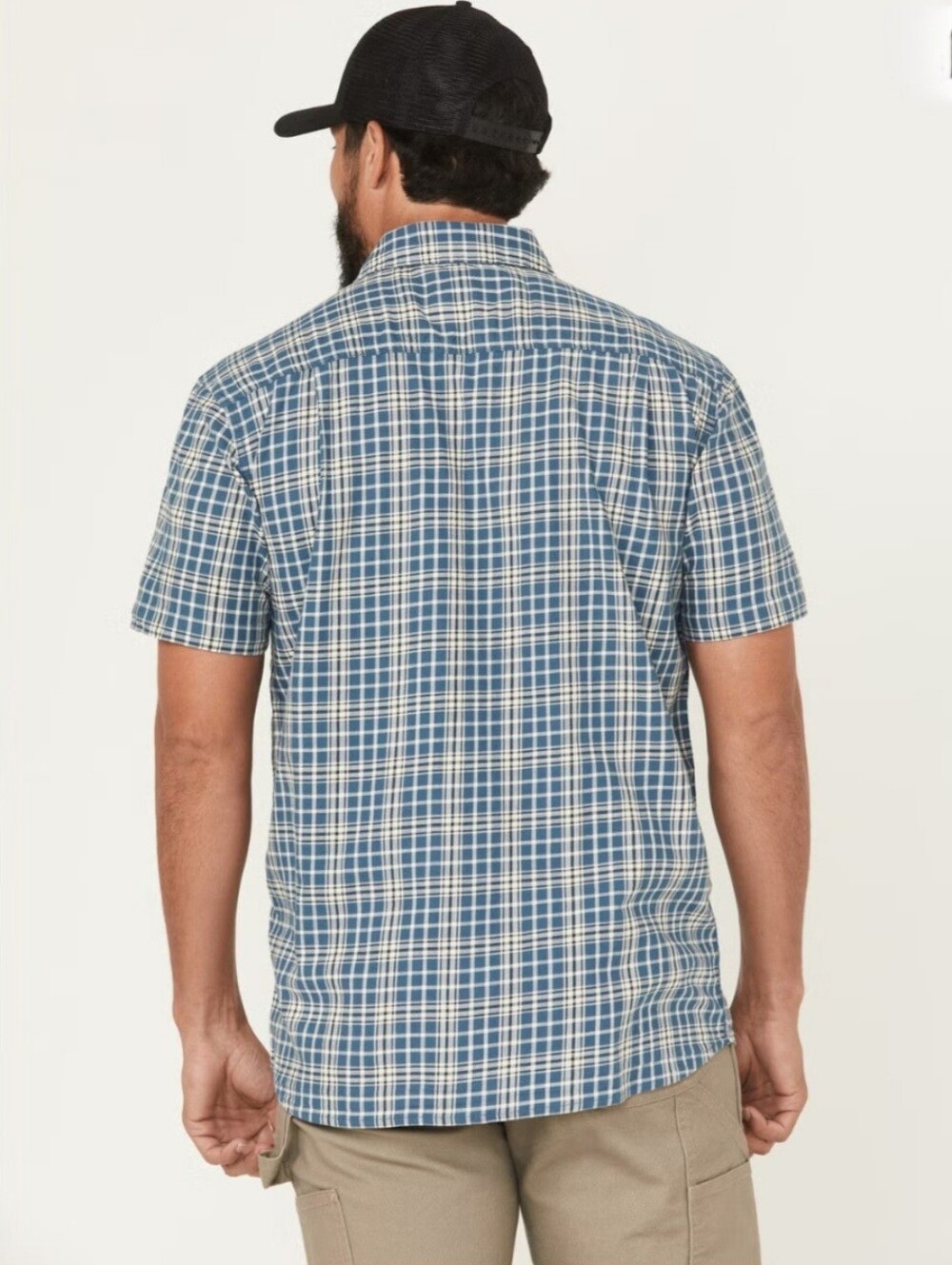 Carhartt "Rugged Flex Relaxed Fit Lightweight Short Sleeve Plaid Shirt" Blue L - Picture 3 of 11